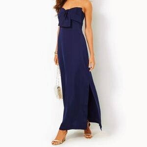 Carlynn Satin Maxi Bow Dress